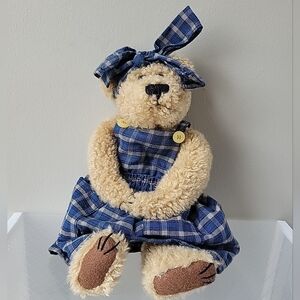 Boyd Bear Collect J.B. Bean Series Light Brown‎ Teddy Bear With Plaid Dress